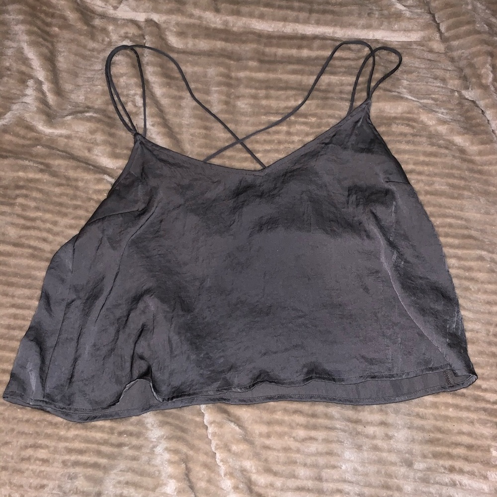 Grey strapped blouse